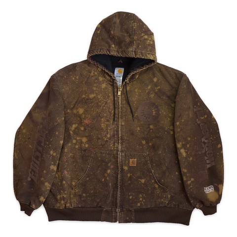 1 OF 1 UPCYCLED "WILD & WONDERFUL" J130 CARHARTT COAT DISTRESSED BROWN