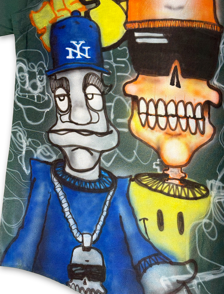 1 OF 1 VINTAGE AIRBRUSH TSEW ILLUSTRATION BUTTON DOWN WORK SHIRT