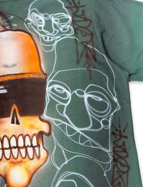 1 OF 1 VINTAGE AIRBRUSH TSEW ILLUSTRATION BUTTON DOWN WORK SHIRT