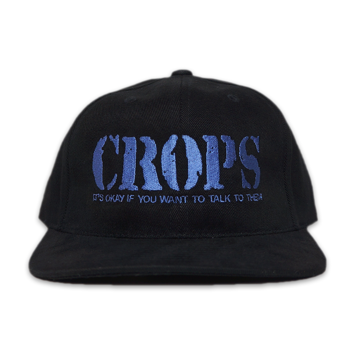 EMBROIDERED "FARM SECURITY" STRAP BACK CAP (BLUE VIOLET ON BLACK)
