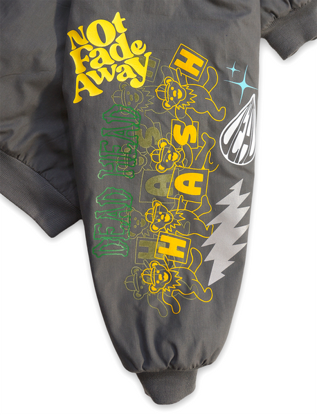 1 OF 1 "EDISTSEW X ALL MY HATS ARE DEAD" REFLECTIVE BOMBER JACKET SMOKE GREY