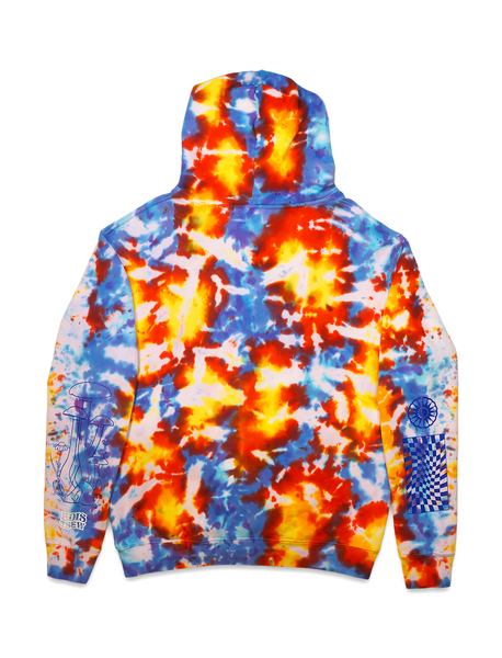 HEAVYWEIGHT MADE IN USA "FOCUS ON YOUR CROPS" HOODIE (FIRE IN THE SKY) LARGE