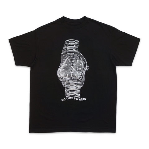 "NO TIME TO HATE" SS TEE 2025 "METALLIC ON BLACK"