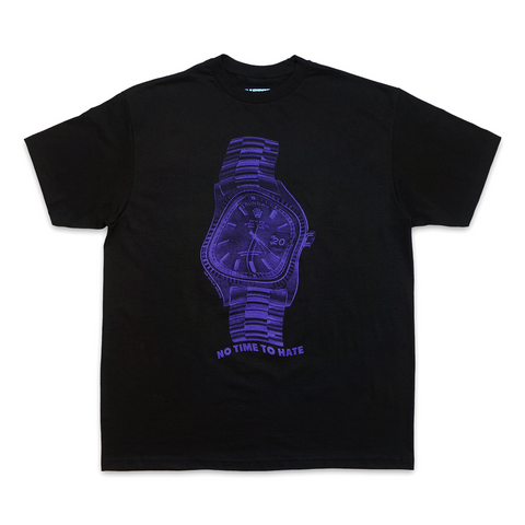 "NO TIME TO HATE" SS TEE 2025 "PURPLE ON BLACK"