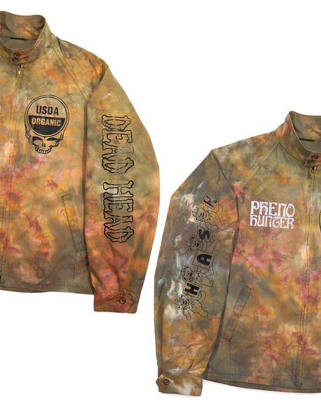 1 OF 1 VINTAGE "EDISTSEW X ALL MY HATS ARE DEAD" ICE DYED JACKET