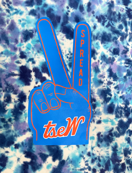 1 OF 1 VINTAGE UPCYCLED “PEACE TEAM” TIE DYE JACKET