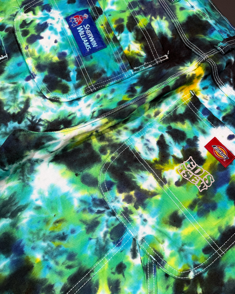 1 OF 1 TIE DYE SHERWIN WILLIAMS PAINTERS PANTS #2 (BLUE LAGOON)