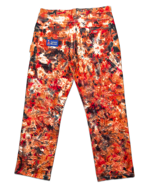 1 OF 1 TIE DYE SHERWIN WILLIAMS PAINTERS PANTS #5 (VOLCANO)