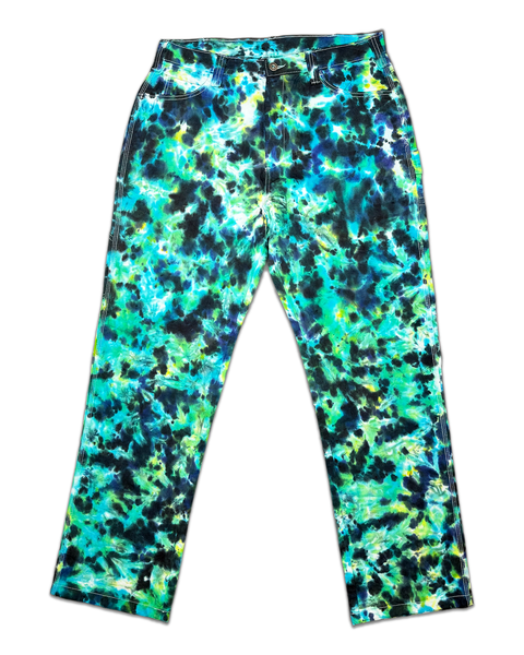 1 OF 1 TIE DYE SHERWIN WILLIAMS PAINTERS PANTS #2 (BLUE LAGOON)