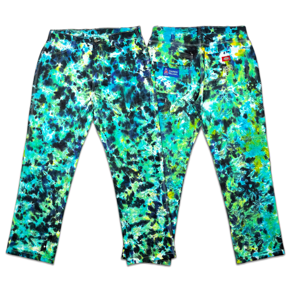 1 OF 1 TIE DYE SHERWIN WILLIAMS PAINTERS PANTS #2 (BLUE LAGOON)
