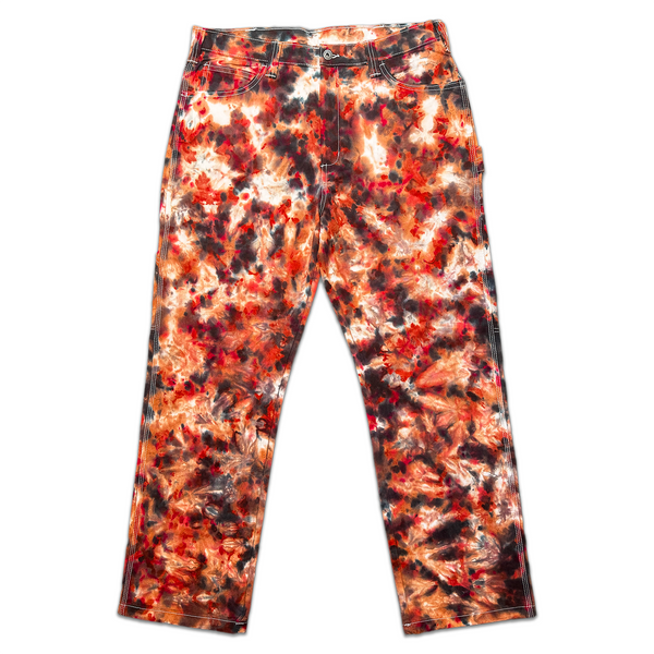 1 OF 1 TIE DYE SHERWIN WILLIAMS PAINTERS PANTS #5 (VOLCANO)