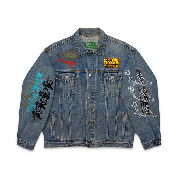 1 OF 1 AMHAD X EDISTSEW UPCYCLED DENIM "ORGANIC CROPS" JACKET