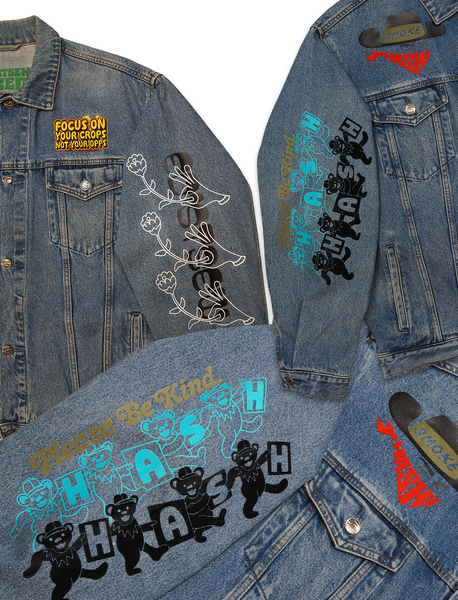1 OF 1 AMHAD X EDISTSEW UPCYCLED DENIM "ORGANIC CROPS" JACKET