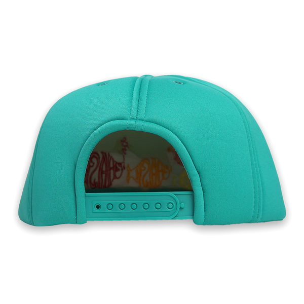 1 OF 1 VINTAGE "SCHOOL OF FISH" FOAM TRUCKER SNAPBACK HAT (TEAL)