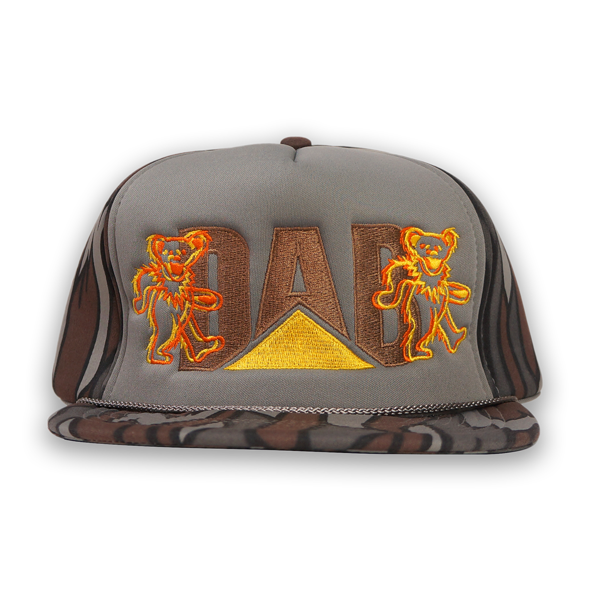 1 OF 1 VINTAGE FOAM "DAB BEARS" TRUCKER SNAPBACK HAT (TREE BARK CAMO)
