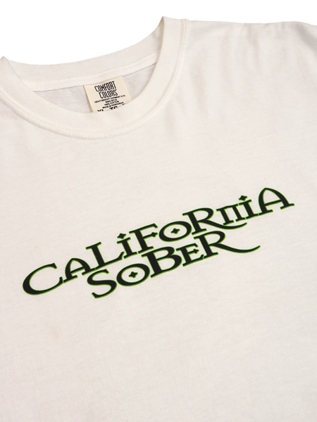 "CALIFORNIA SOBER" SS TEE (WHITE) ***PRE SALE***