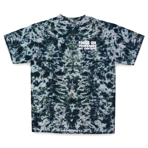 "FOCUS ON YOUR CROPS NOT YOUR OPPS" (DARK FOREST) TIE DYE TEE