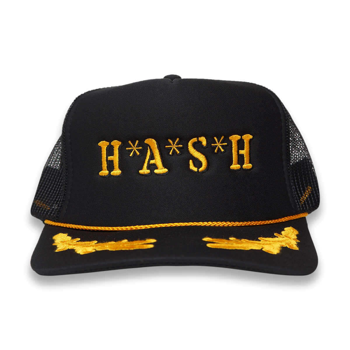 "HASH MASH" MESH CAPTAIN CAP (BLACK)