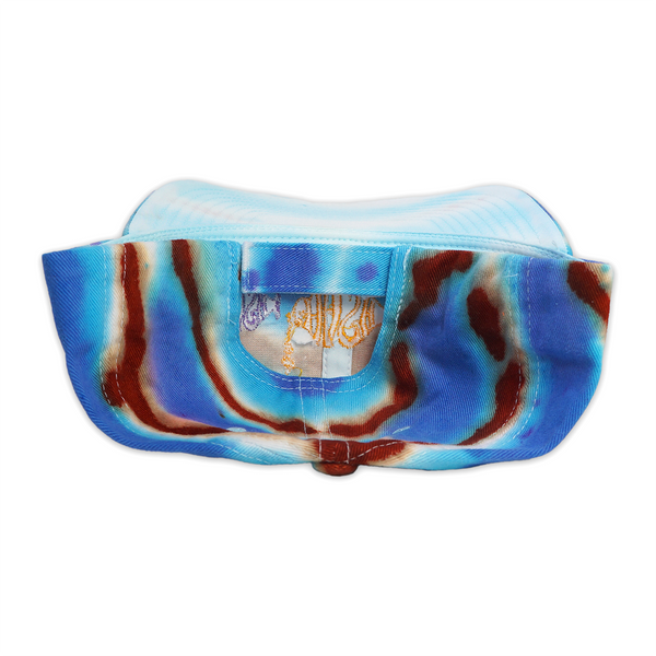 1 OF 1 TIEDYE "SCHOOL OF FISH" STRAP BACK CAP OCEAN CORAL