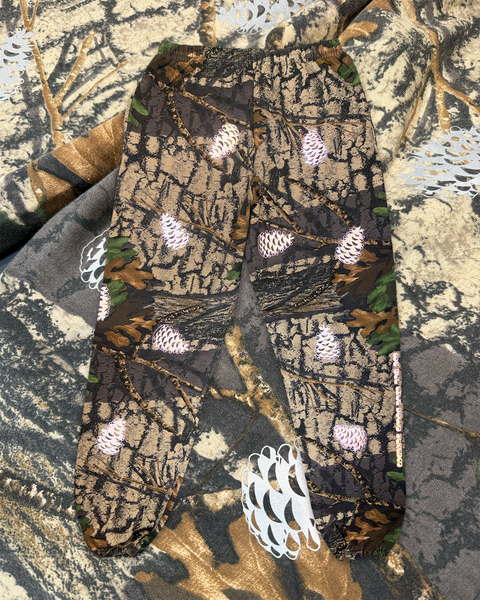 VINTAGE REFLECTIVE TRE BARK BIG WOODS CAMO "PINE CONE" SWEATPANTS
