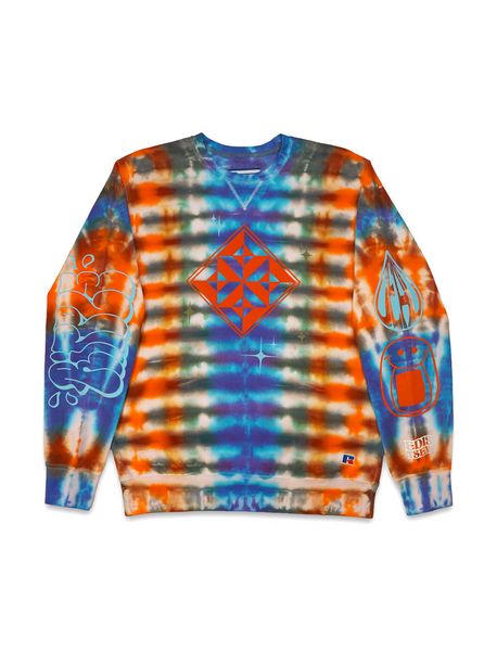 1 OF 1 //  "RIPPLE" TIE DYE CREWNECK - MEDIUM