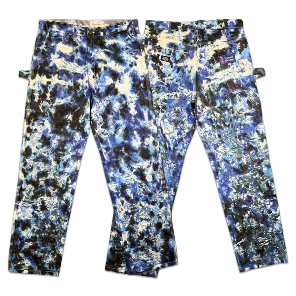 1 OF 1 TIE DYE SHERWIN WILLIAMS PAINTERS PANTS #1 (MIDNIGHT BLUE)