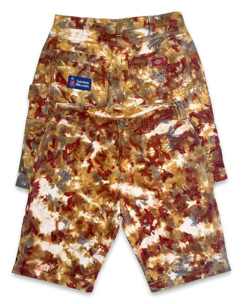 1 OF 1 TIE DYE SHERWIN WILLIAMS PAINTERS SHORTS #8 (DESERT SAND)