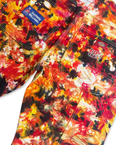 1 OF 1 TIE DYE SHERWIN WILLIAMS PAINTERS SHORTS #7 (FIRECRACKER)