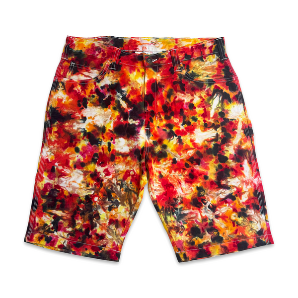 1 OF 1 TIE DYE SHERWIN WILLIAMS PAINTERS SHORTS #7 (FIRECRACKER)