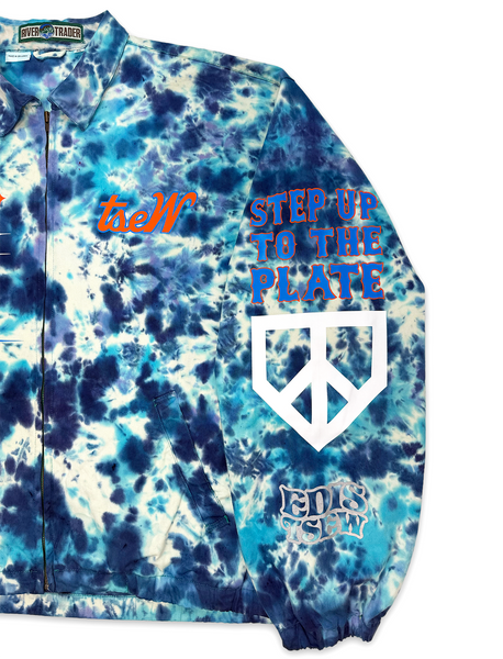 1 OF 1 VINTAGE UPCYCLED “PEACE TEAM” TIE DYE JACKET