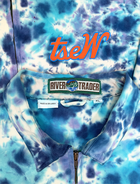 1 OF 1 VINTAGE UPCYCLED “PEACE TEAM” TIE DYE JACKET