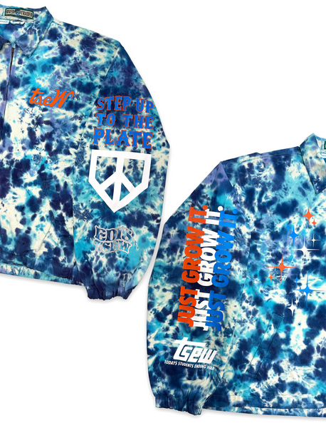 1 OF 1 VINTAGE UPCYCLED “PEACE TEAM” TIE DYE JACKET