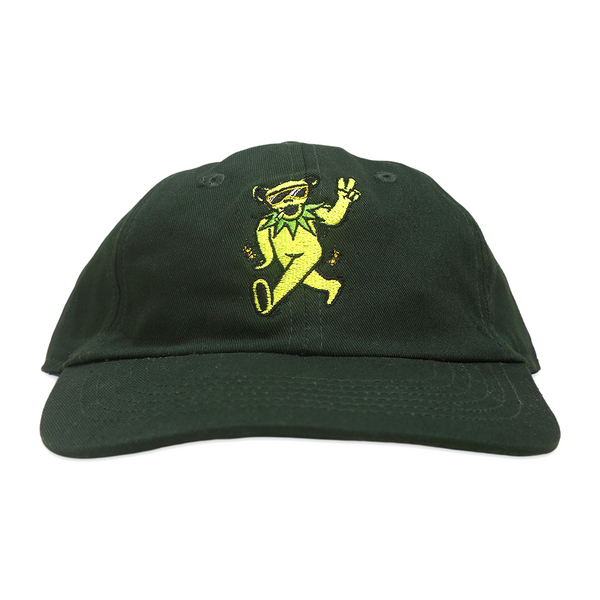 1 OF 1 VINTAGE NOS UPCYCLED "PEACE BEAR" CAP HUNTER GREEN