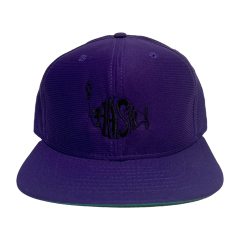 VINTAGE DS "RATHER BE FISHING" NEW ERA CAP BLACK PURPLE