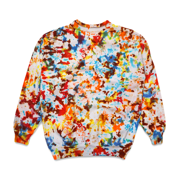 1 OF 1 UPCYCLED VINTAGE "PEACE BEAR" TIE DYE LS COLLARED SHIRT