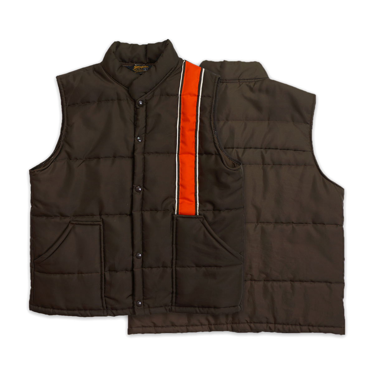 VINTAGE 1980'S "PUFFER" VEST (BROWN) LARGE