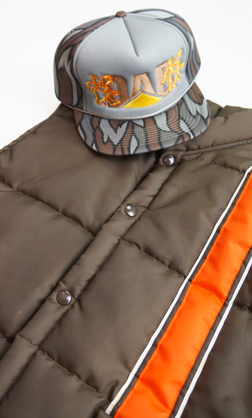 VINTAGE 1980'S "PUFFER" VEST (BROWN) LARGE