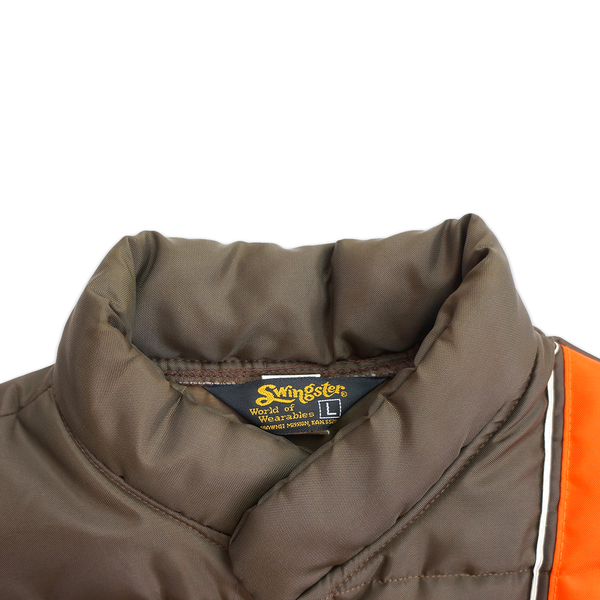 VINTAGE 1980'S "PUFFER" VEST (BROWN) LARGE