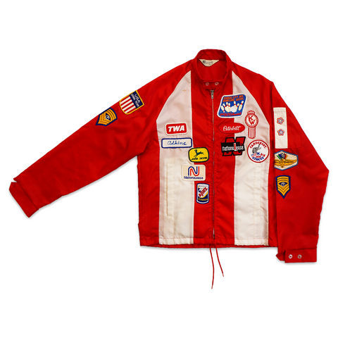 1 OF 1 VINTAGE "TWA" SWINGSTER PATCH JACKET.